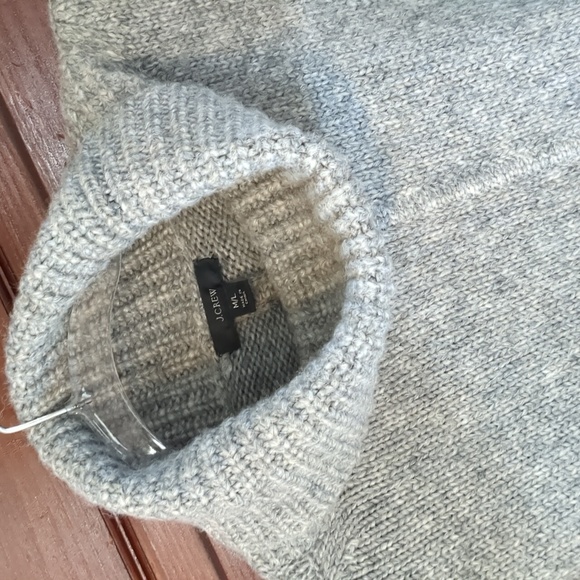 J. Crew Heather Graphite Relaxed Turtleneck Poncho - Size M/L - Picture 3 of 8